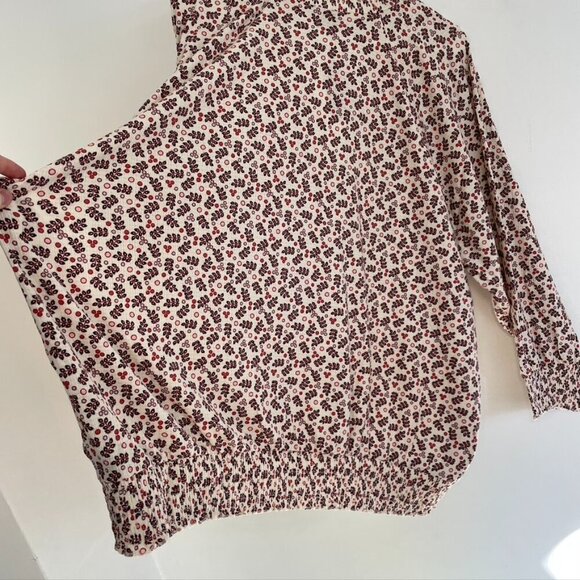 NEW NWT TORRID 4 Plus Size Textured Jersey Choker Neck Smocked Bottom Top Floral - Picture 15 of 15